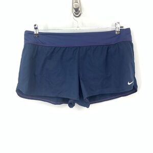 Nike Women Size XL Shorts Navy Blue Athletic Running Liner Swim Bottoms Board